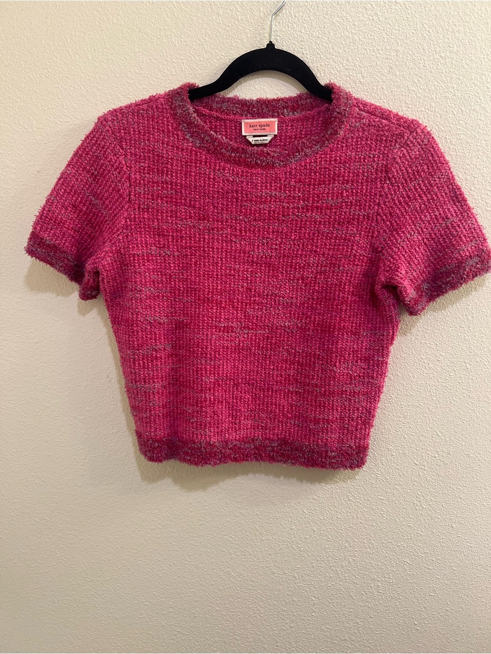 Kate Spade Hot Pink Short Sleeve Sweater Top Small
